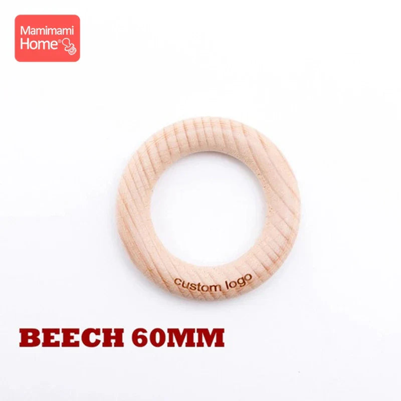Mamihome 50pc Customize Logo Wooden Ring Baby Teether