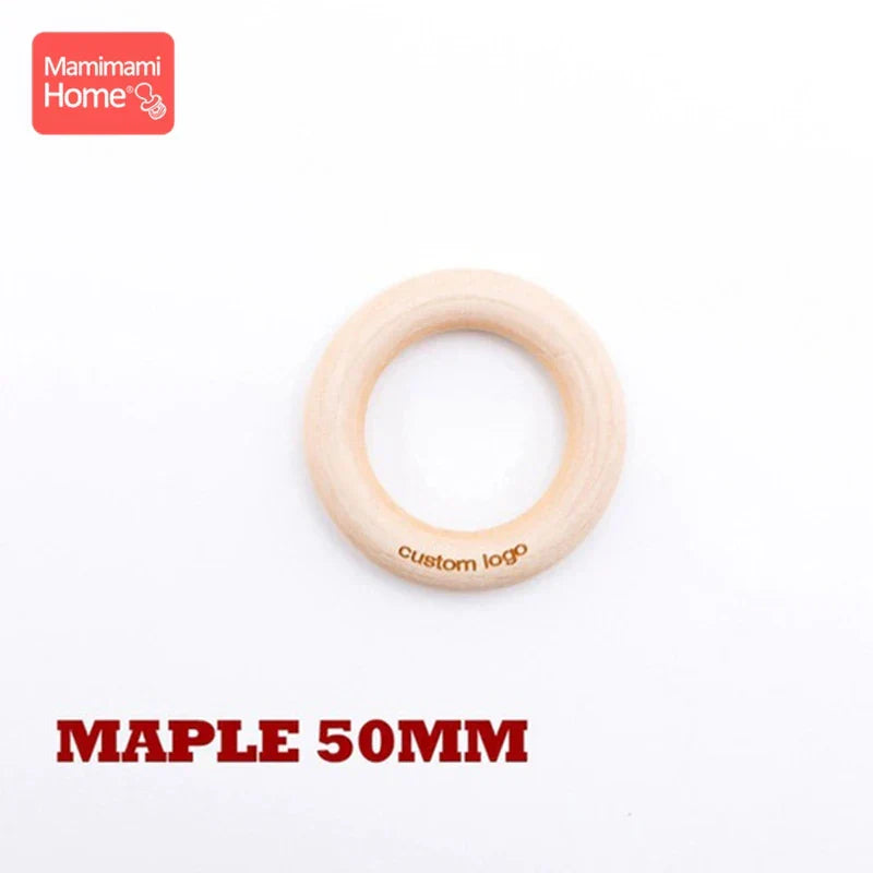 Mamihome 50pc Customize Logo Wooden Ring Baby Teether