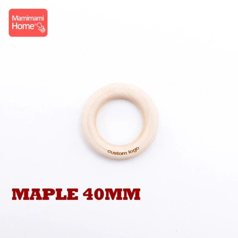 Mamihome 50pc Customize Logo Wooden Ring Baby Teether