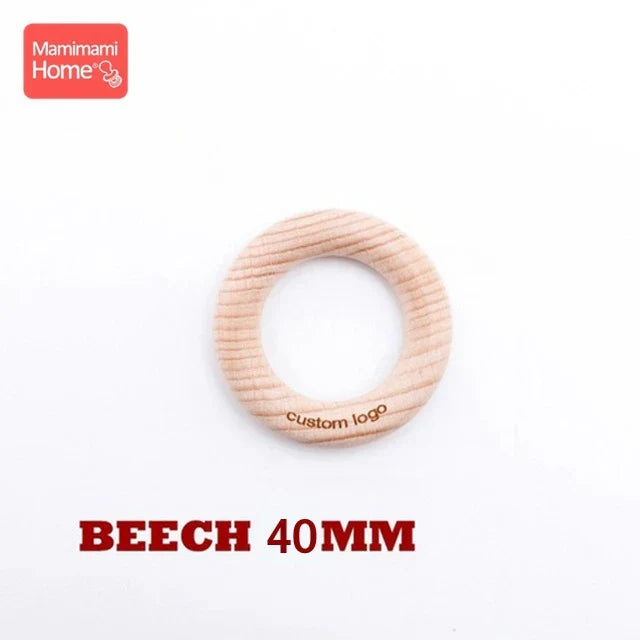 Mamihome 50pc Customize Logo Wooden Ring Baby Teether