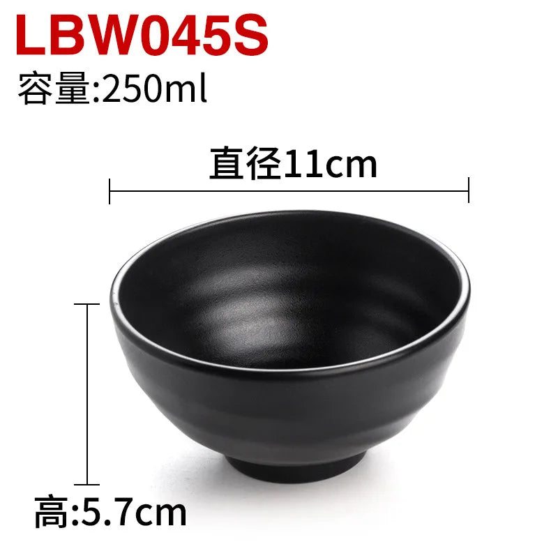 Melamine Black Small Bowl Fruit Fast Food Tableware