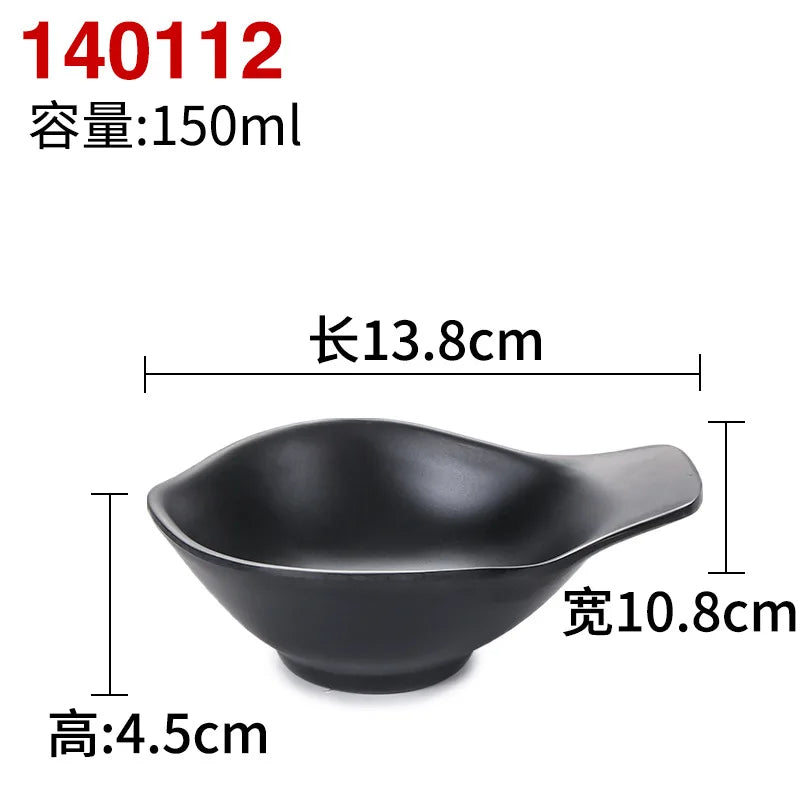 Melamine Black Small Bowl Fruit Fast Food Tableware