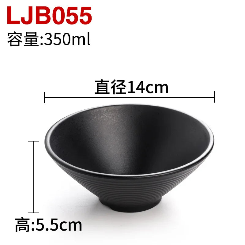 Melamine Black Small Bowl Fruit Fast Food Tableware