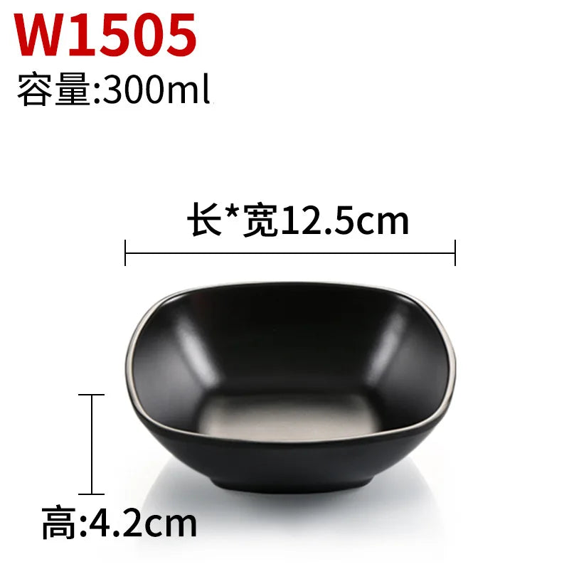 Melamine Black Small Bowl Fruit Fast Food Tableware