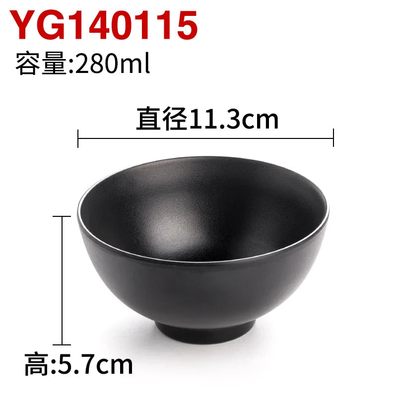 Melamine Black Small Bowl Fruit Fast Food Tableware