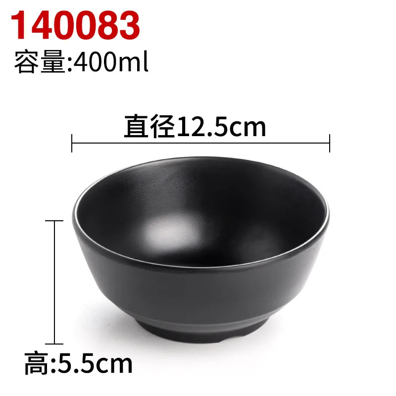 Melamine Black Small Bowl Fruit Fast Food Tableware