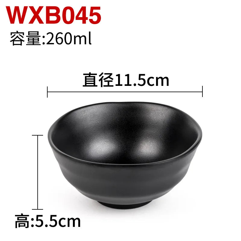 Melamine Black Small Bowl Fruit Fast Food Tableware