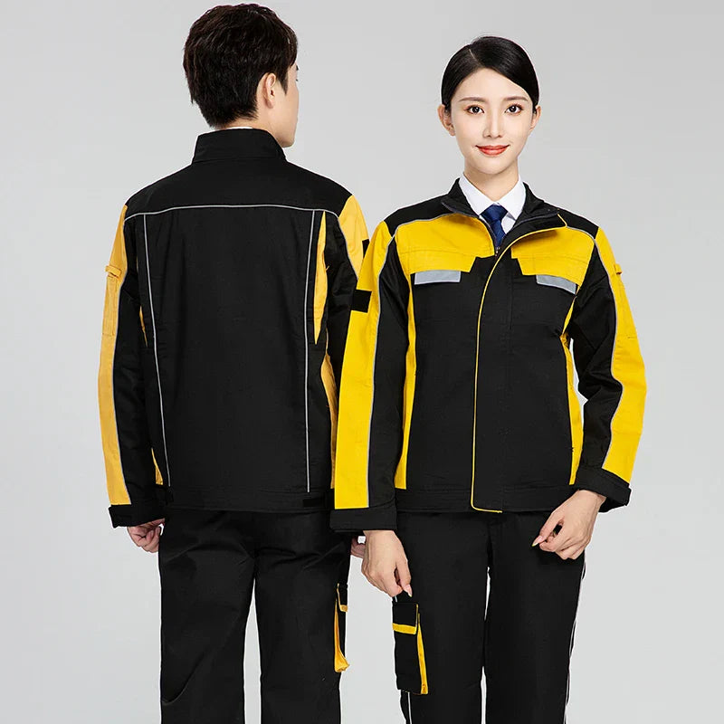 MenS Work Suit Printed Logo Reflective Strip Long