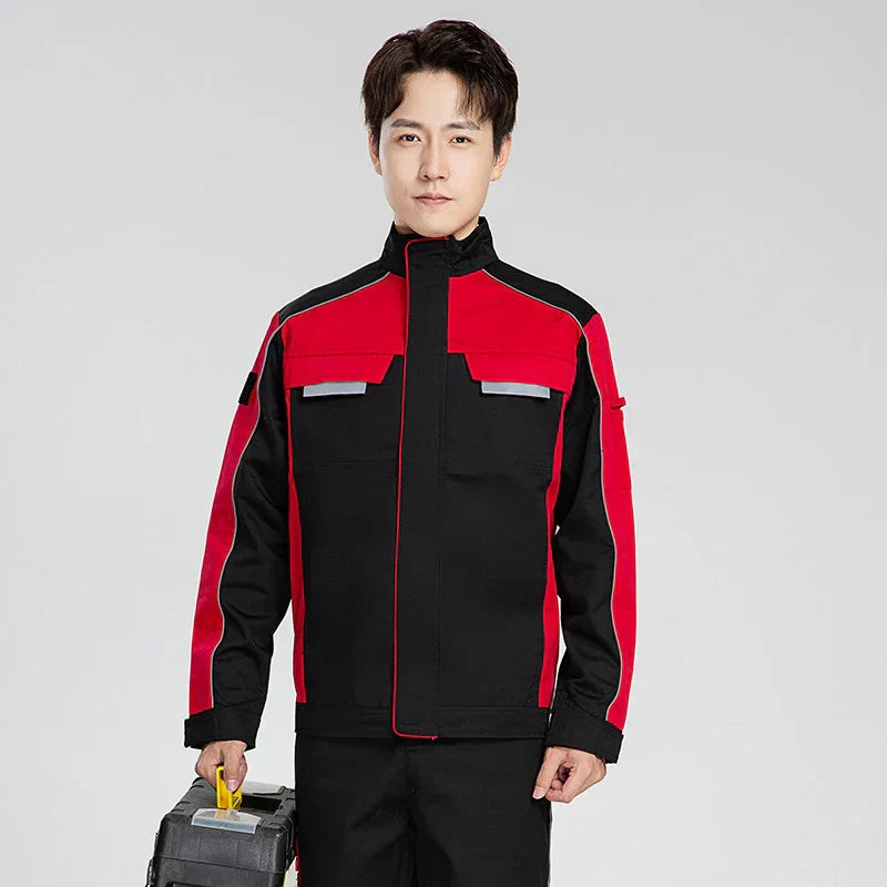 MenS Work Suit Printed Logo Reflective Strip Long