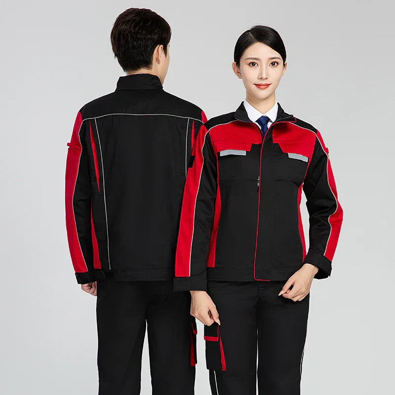 MenS Work Suit Printed Logo Reflective Strip Long