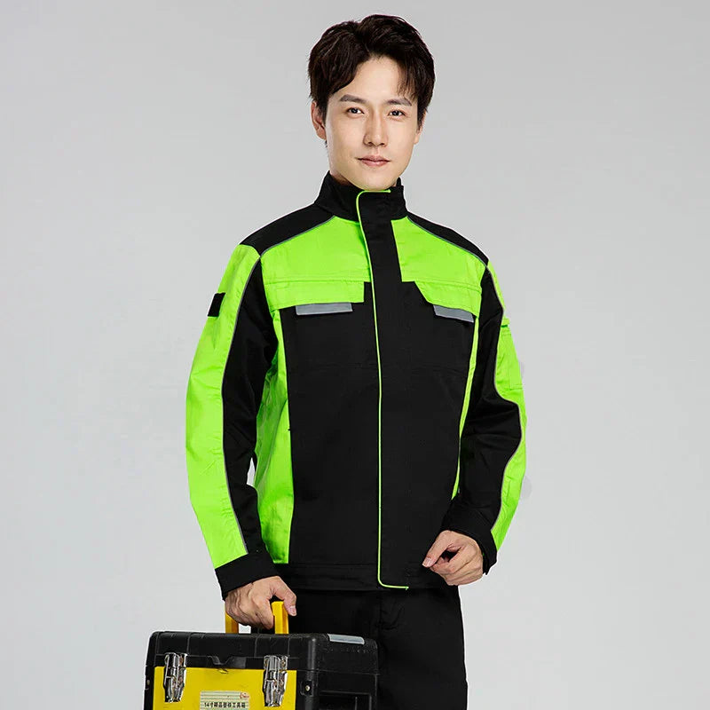MenS Work Suit Printed Logo Reflective Strip Long