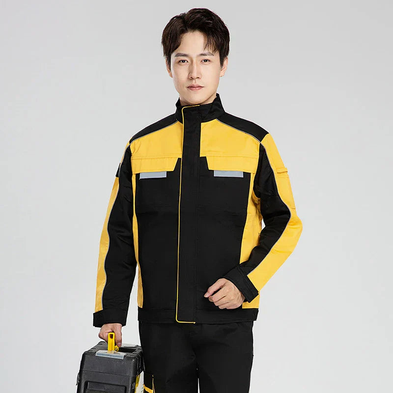 MenS Work Suit Printed Logo Reflective Strip Long