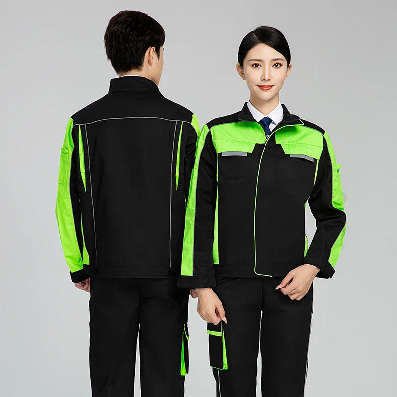 MenS Work Suit Printed Logo Reflective Strip Long