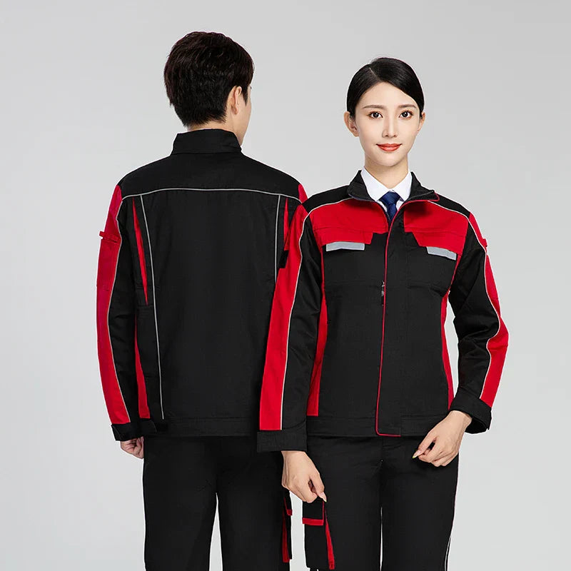 MenS Work Suit Printed Logo Reflective Strip Long