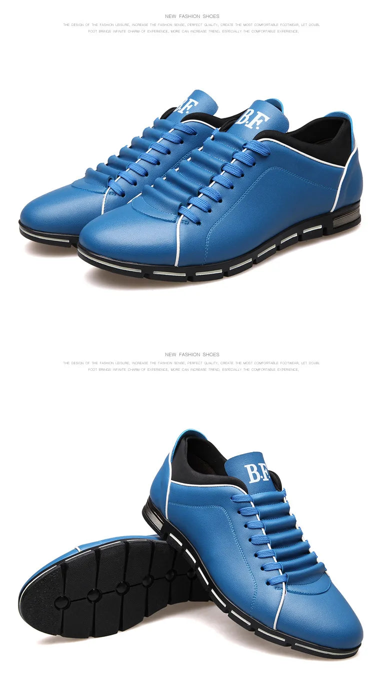 Men Shoes Casual Sneakers Spring Autumn New Fashion Solid Leather Shoes Formal Business Sport Flat Round Toe Light Breathable