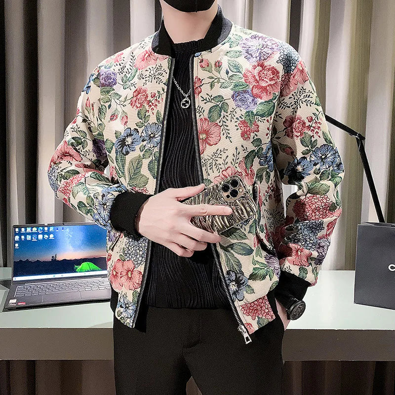 Men Spring High Quality Printed Baseball Jackets/Male Slim