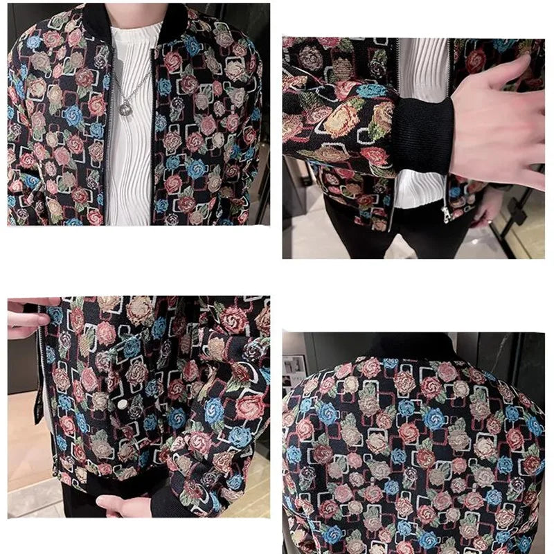 Men Spring High Quality Printed Baseball Jackets/Male Slim