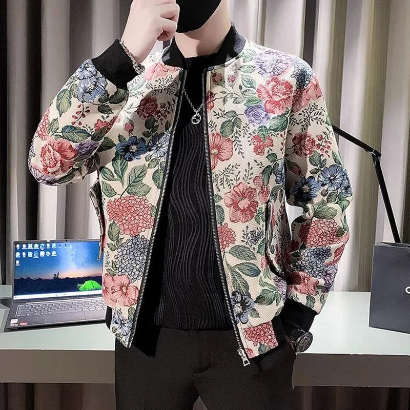 Men Spring High Quality Printed Baseball Jackets/Male Slim