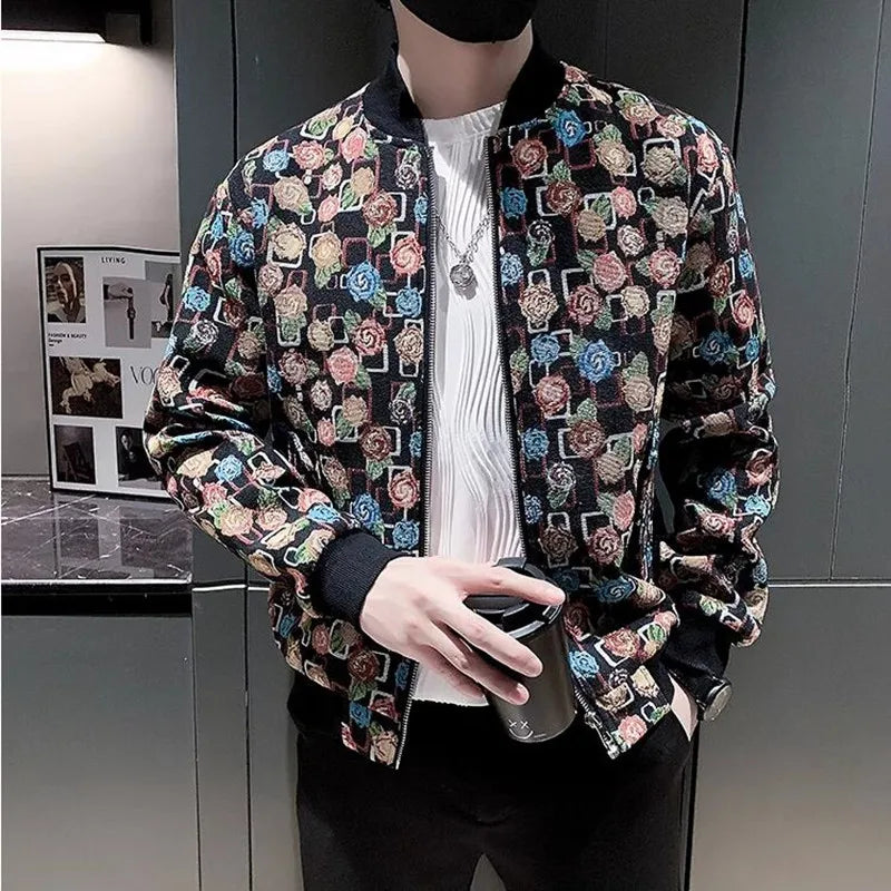 Men Spring High Quality Printed Baseball Jackets/Male Slim