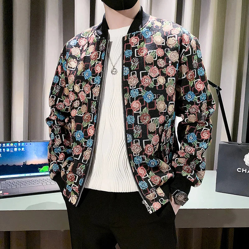 Men Spring High Quality Printed Baseball Jackets/Male Slim
