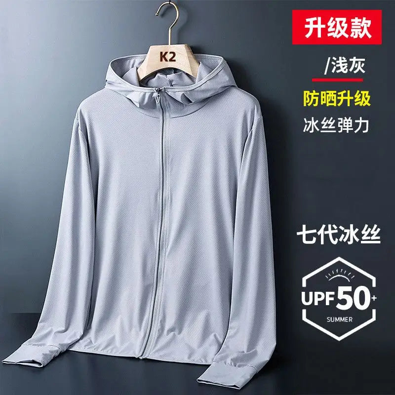 Men Summer Hooded UV Sun Protection Jackets Skin
