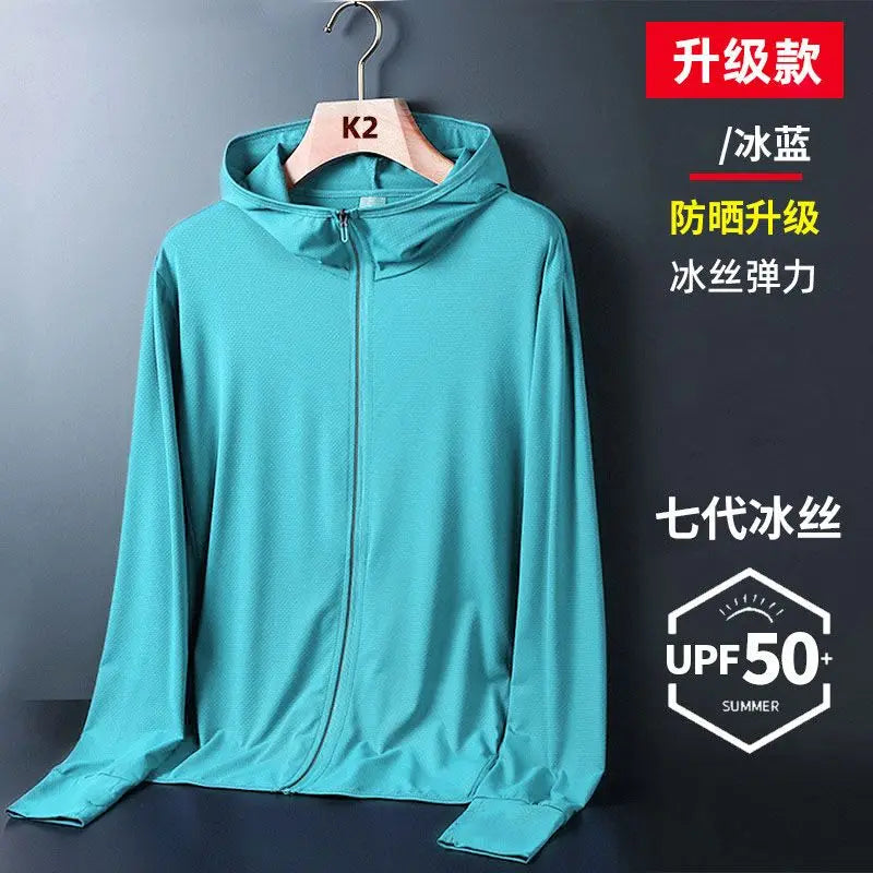 Men Summer Hooded UV Sun Protection Jackets Skin