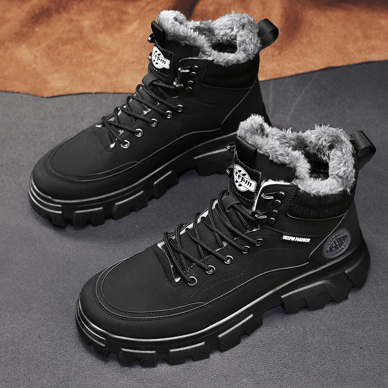 Men Tactical Winter Boots Mens Casual Ankle Winter