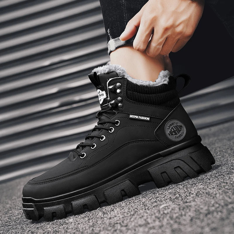 Men Tactical Winter Boots Mens Casual Ankle Winter