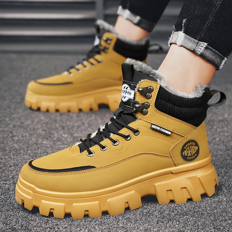 Men Tactical Winter Boots Mens Casual Ankle Winter