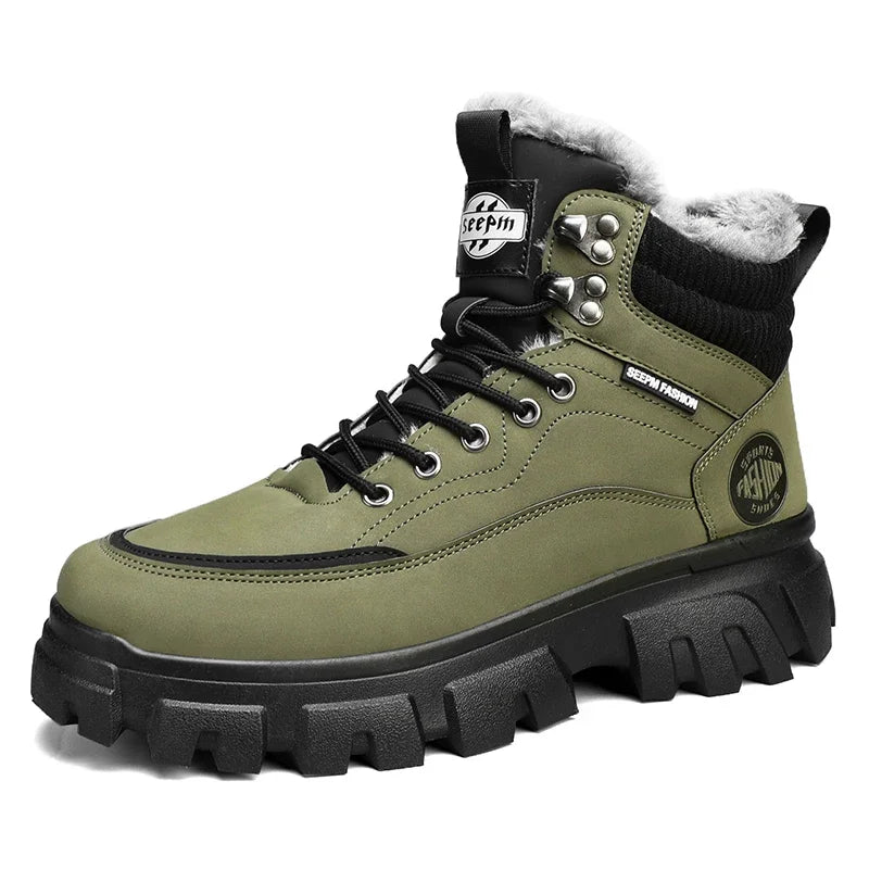 Men Tactical Winter Boots Mens Casual Ankle Winter