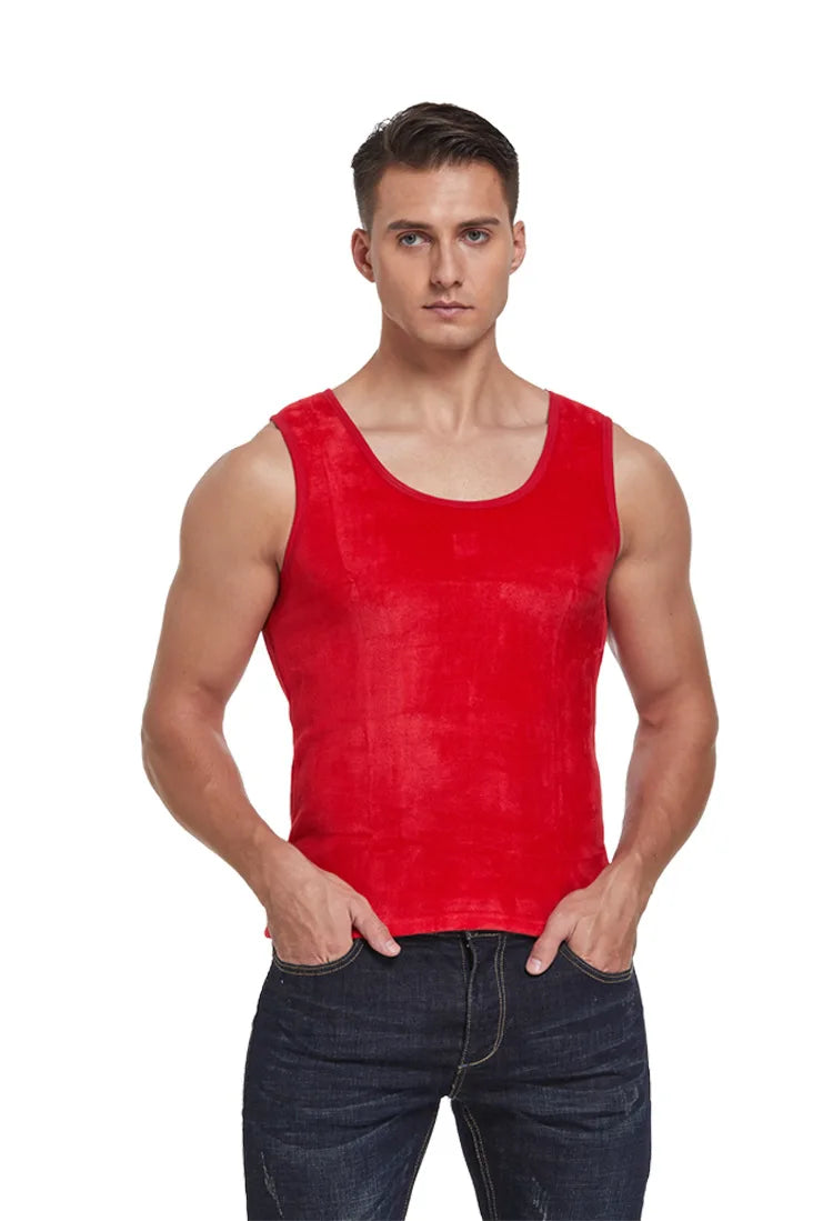 Men Winter Thermal Underwear Tops Body Sleeveless Vest
