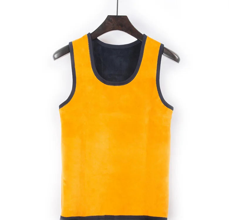 Men Winter Thermal Underwear Tops Body Sleeveless Vest