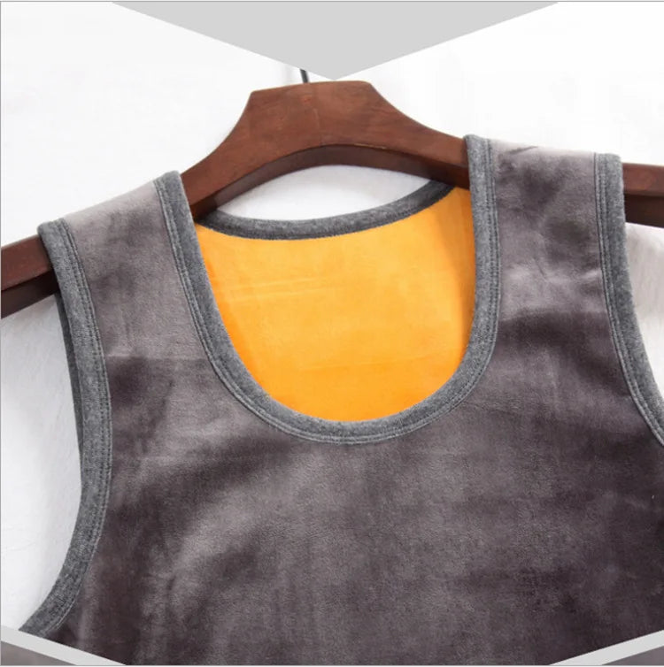 Men Winter Thermal Underwear Tops Body Sleeveless Vest