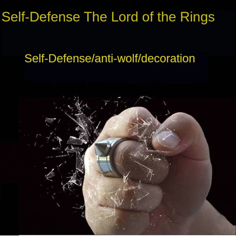 Men/Women Outdoor Survival Self-Defense Rings Broken Window Cat's