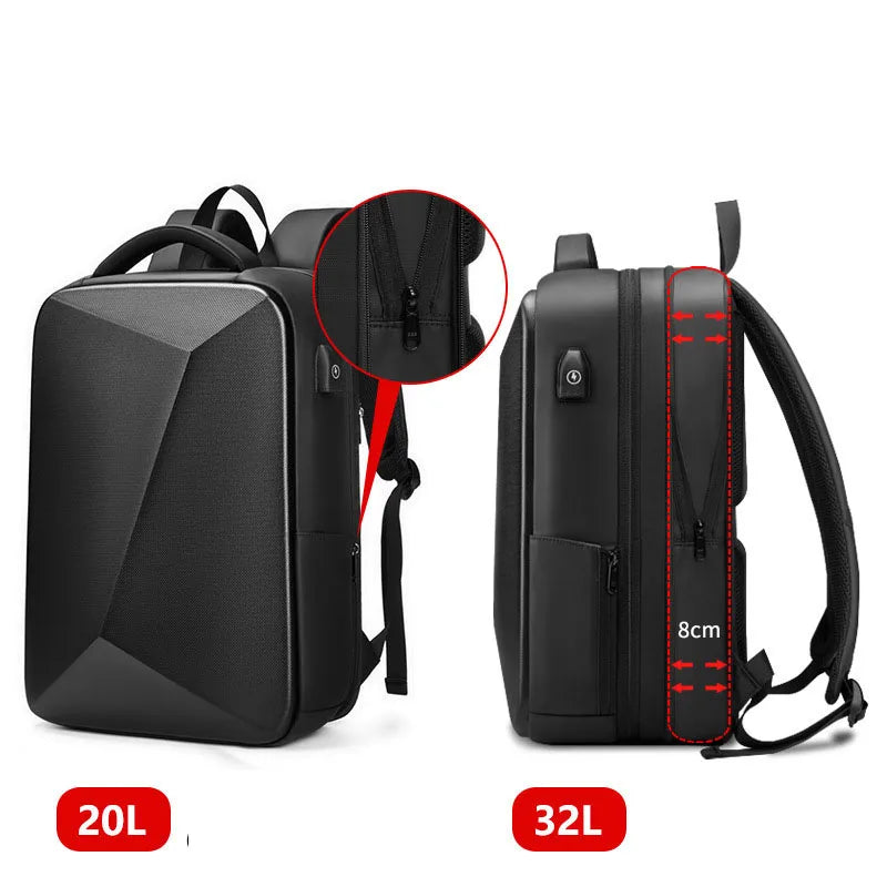 Men's 15.6 Inch Laptop Backpack Expandable Hard Shell