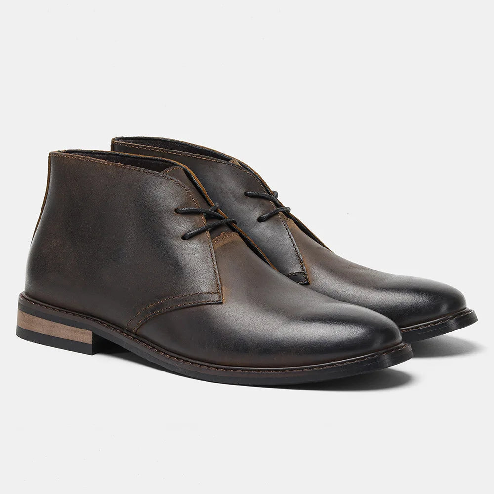 Men's Casual Shoes Tooling Genuine leather Boots Retro Polished Color Desert Boots Men Lace-Up Oxfords, Large Size Shoes 39-50