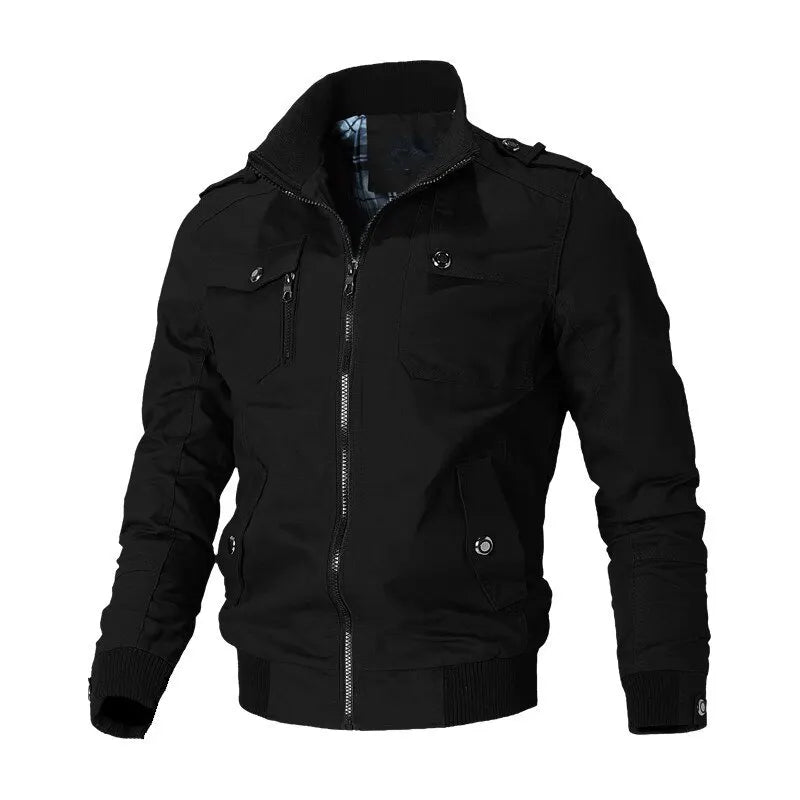 Men's Jacket Casual Windproof Aviator Fit Zipper Fashion