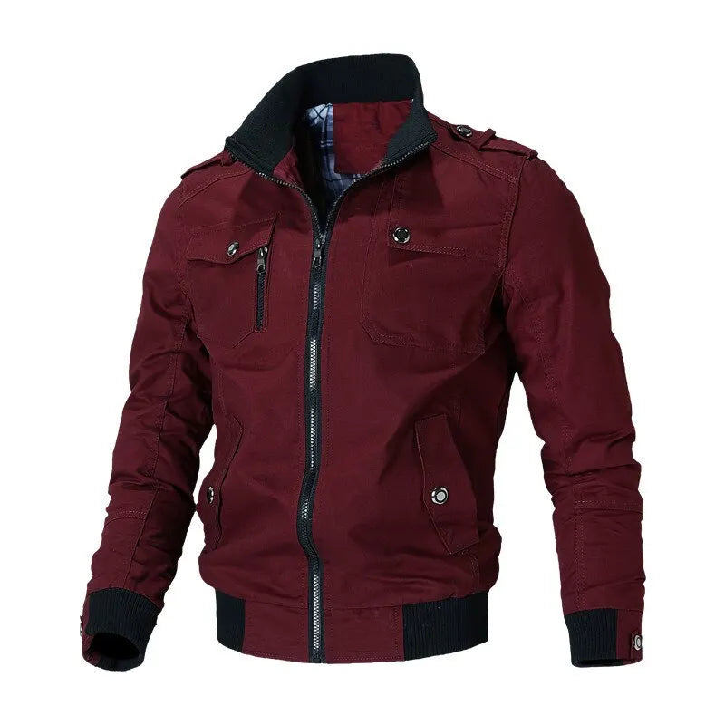 Men's Jacket Casual Windproof Aviator Fit Zipper Fashion