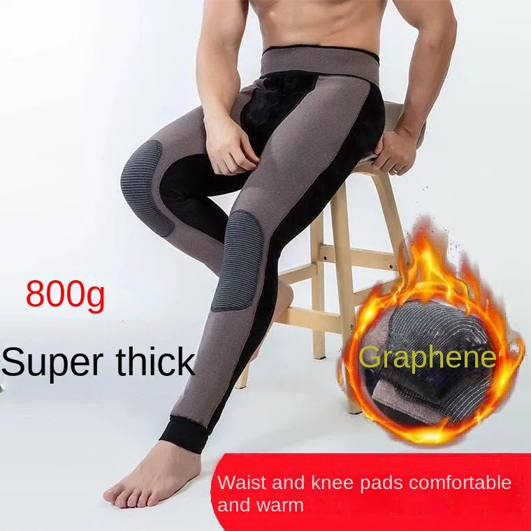 Men's Thermal Pants Stretch Leggings Alpaca Wool Winter