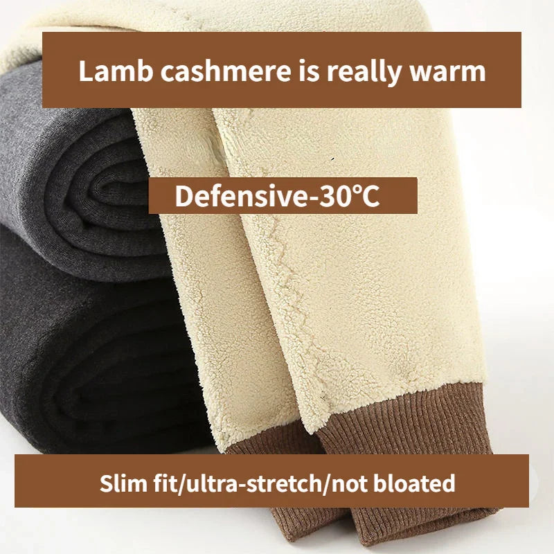 Men's Thermal Pants Stretch Leggings Alpaca Wool Winter