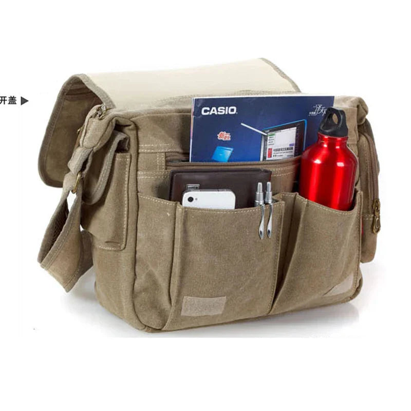 Men's Vintage Canvas Bag Men Casual Crossbody Bag
