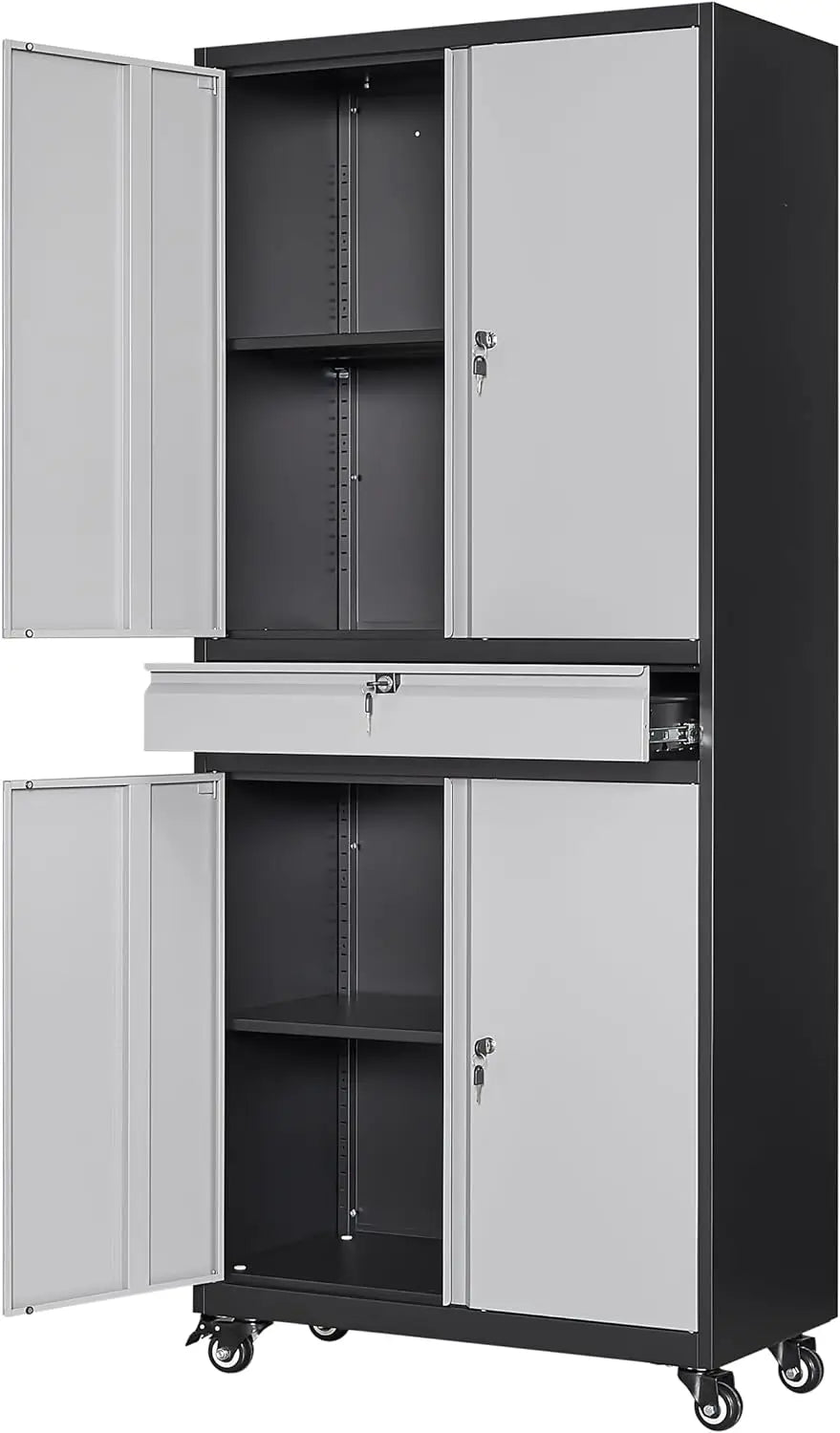 Metal Garage Storage Cabinet with Locking Doors and