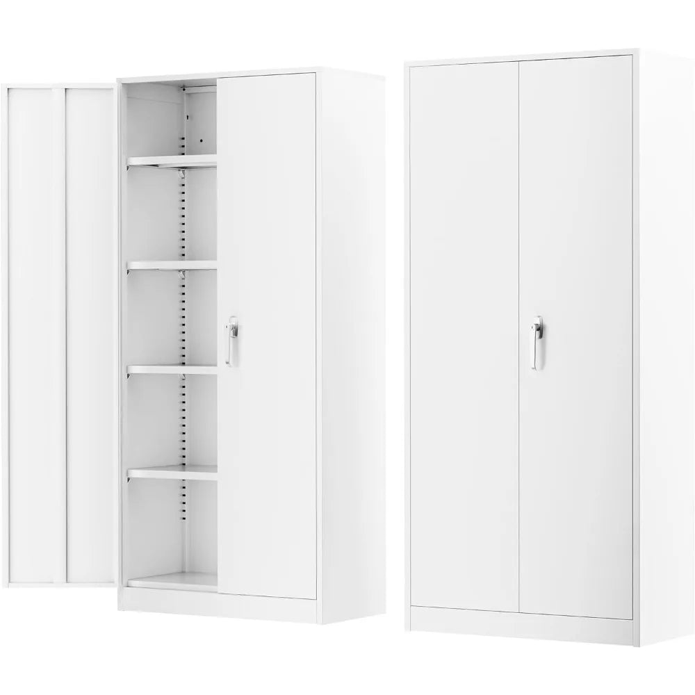 Metal Storage Cabinet, 72" Black Locking Storage Cabinets