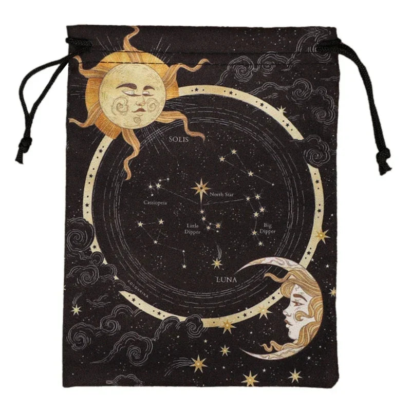 Mini Drawstring Bag Flannelette Jewelry Dices Board Game