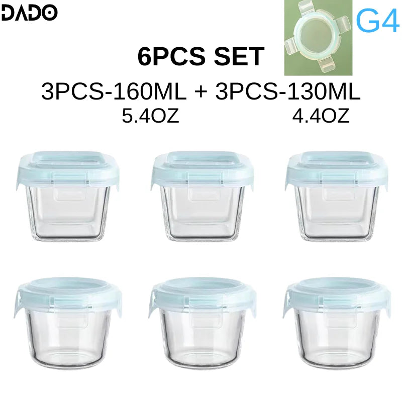 Mini Glass Baby Food Storage Jars Store Box