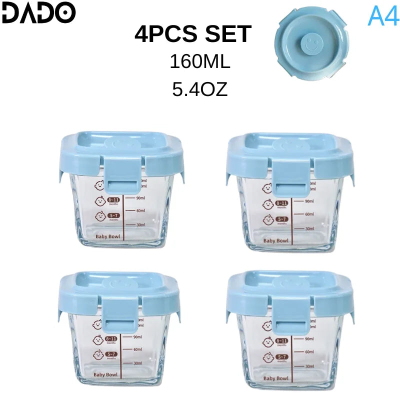 Mini Glass Baby Food Storage Jars Store Box