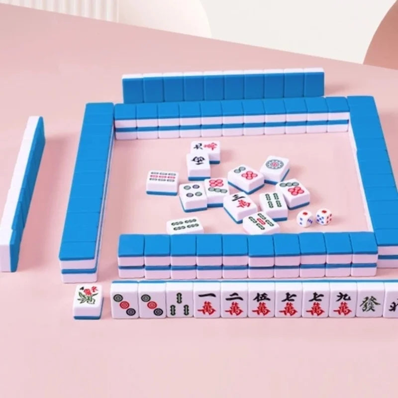 Mini Mahjongs Board Game Portable Travel Set 144pcs