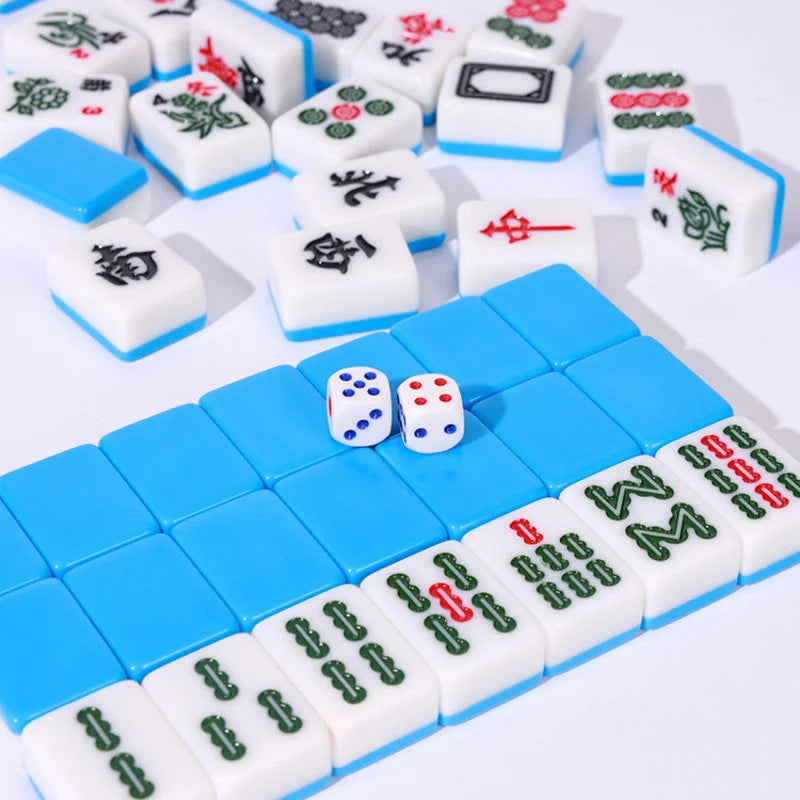 Mini Mahjongs Board Game Portable Travel Set 144pcs