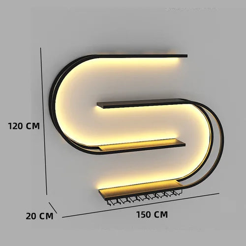 Modern Wine Bar Art Corner Storage Light Restaurant