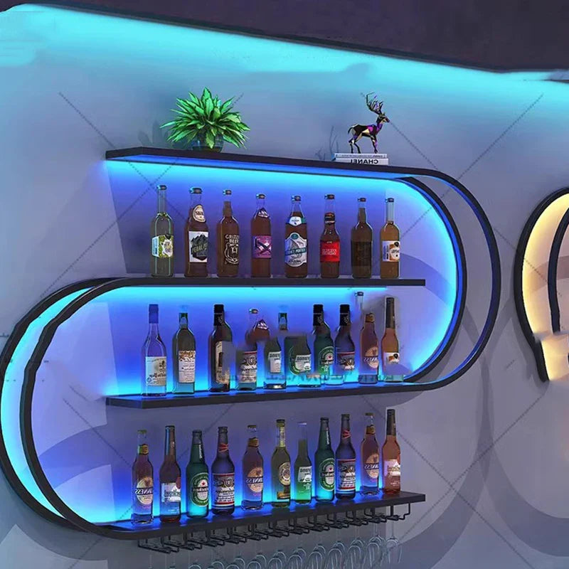 Modern Wine Bar Art Corner Storage Light Restaurant